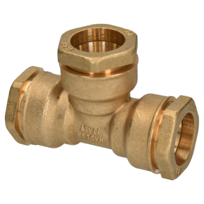 Sanivesk Messing Tyleen T-Stuk (Knel x Knel x Knel) 32x32x32mm